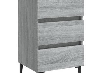 Szafka nocna z metalowymi nogami szary dąb sonoma 40x35x69 cm WM-813142