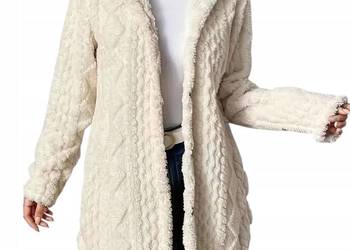 Sweter cieply damski oversiz zapinany długi biust 120 cm