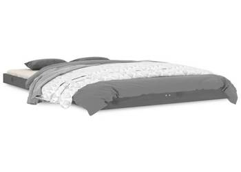 vidaXL Rama łóżka, szara, 120x190 cm, lite drewno sosnowe(SKU:823476)