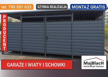 Wiata Śmietnikowa| Garaż Blaszany GRAFITOWY | ŚMIETNIK -Garaże -Maj-Blach