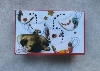 * Zestaw filiżanek espresso *6 szt.*. Włoski design * Motyw psów * Komplet