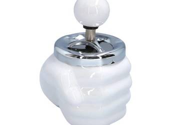 Ceramiczna Popielniczka Obrotowa W Kształcie Pięści, Biała