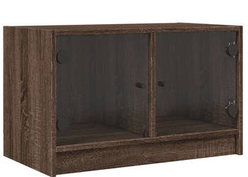 Szafka TV ze szklanymi drzwiami brązowy dąb 68x37x42 cm WM-836363