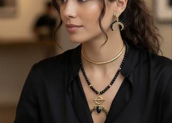 Komplet damski Naszyjnik Kolczyki Pierścionek Stal