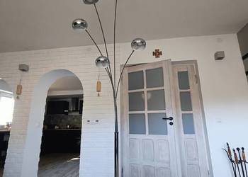 Wysoka stabilna srebrna lampa podłogowa 5 punktów