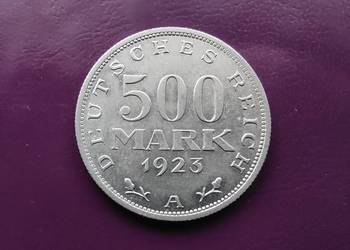 Moneta Niemcy - 500 Marek 1923 A - Rzadka/ Piękna !