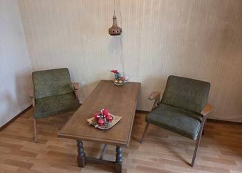 Fotel PRL Zajączek 300-177 Bunny dwie sztuki stan oryginalny do renowacji