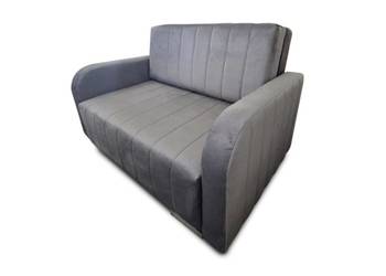 Sofa dwuosobowa rozkładana z funkcją spania – granatowy welur