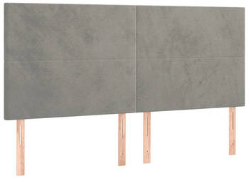 Zagłówek do łóżka z LED jasnoszary 180x5x118/128 cm aksamit WM-3122204