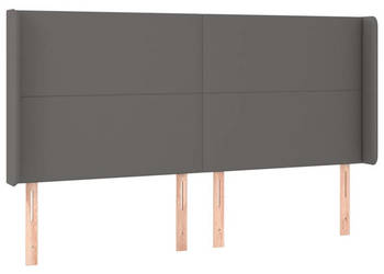 Zagłówek do łóżka z LED szary 163x16x118/128cm sztuczna skóra WM-3123868