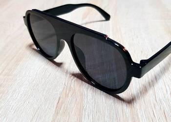 Piękne męskie okulary lub unisex nowość 2026 owalne łączony most czarne