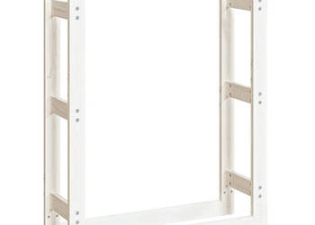 Stojak na drewno opałowe biały 80x25x100 cm drewno sosnowe WM-822418