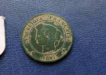 Stare monety 5 centym 1897 Francja