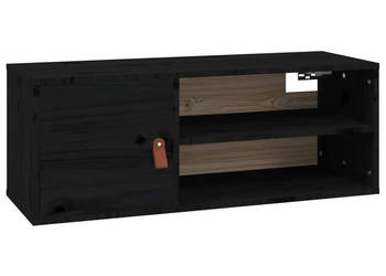 Szafka ścienna czarna 80x30x30 cm lite drewno sosnowe WM-818393