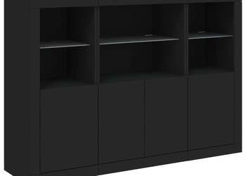 Szafki z oświetleniem LED 3 szt. czarne WM-3209108