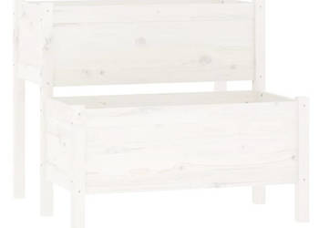 Donica biała 845x84x75 cm lite drewno sosnowe WM-822258