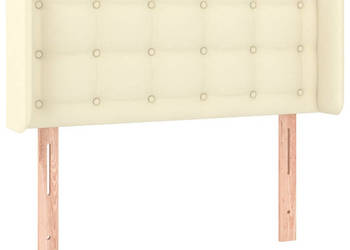 Zagłówek do łóżka z LED kremowy 103x16x78/88cm sztuczna skóra WM-3123322