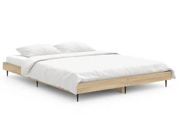 Rama łóżka dąb sonoma materiał drewnopochodny 135x190 cm WM-832288