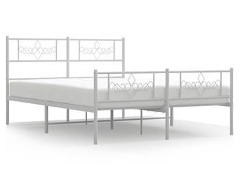 Łóżko Metalowe Białe Rama Łóżka Ze Stelażem Biała 150x200 cm WM-355336