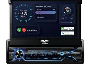 Radio samochodowe Vordon HT-520, 1-din, wysuwany ekran