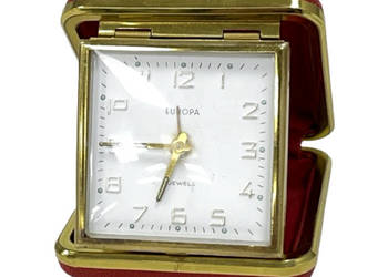 Vintage budzik podróżny EUROPA | lata 60./70. | mechaniczny | 4 Jewels