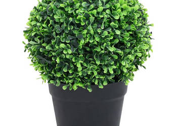 Kule ze sztucznego bukszpanu w doniczce 2 szt. zielone 32 cm WM-336519