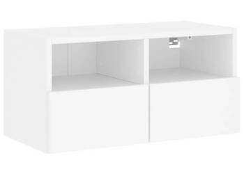 Ścienna szafka TV biała 60x30x30 cm materiał drewnopochodny WM-836854