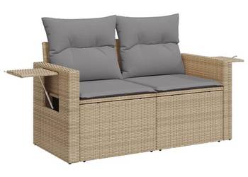 vidaXL Sofa ogrodowa z poduszkami, 2-osobowa, beż(SKU:366094)
