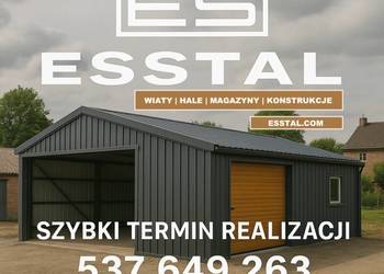 Garaż Blaszany RAL / DREWNOPODOBNY|SCHOWEK Wysoki Wjazd Hala –ESSTAL-