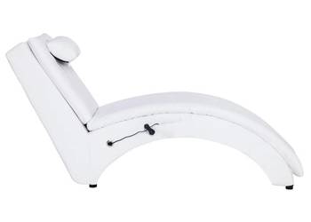 vidaXL Szezlong masujący z poduszką, biały(SKU:281345)