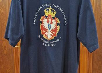 T-SHIRT męski  bawełniany z nadrukiem granatowy  stan idealny