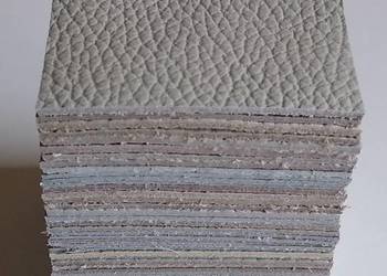 Skóra Kwadrat 6 x 6 cm (50 sztuk) Licowa Włoska Biały Szary Beż (nr 17)