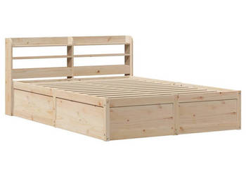Rama łóżka z wezgłowiem lite drewno sosnowe 120x190 cm WM-3307101