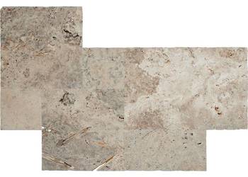 Płytki Trawertyn Silver Ash bębnowany komplet 0,742 m2