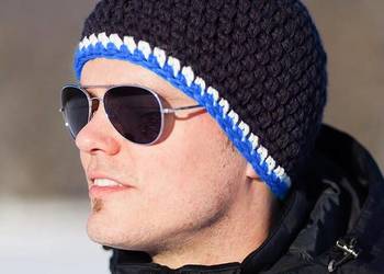 Ultrasport Beanie Długa Modna Czapka zimowa antracytowy nieb