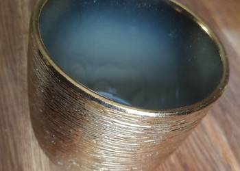 Ozdobna złota osłonka do doniczki, rozmiar 13-12,5 cm, nowa