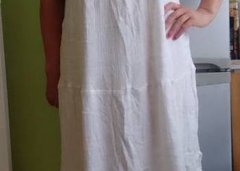 (38/M) Długa, biała sukienka letnia z Londynu, NOWA