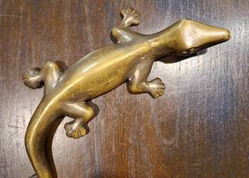 FIGURKA JASZCZURKA Figura rzeźba z Agharta dekoracja ozdobametal na prezent