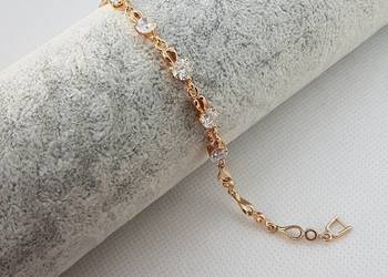 Bransoletka Celebrytka Stal Złota Kryształki