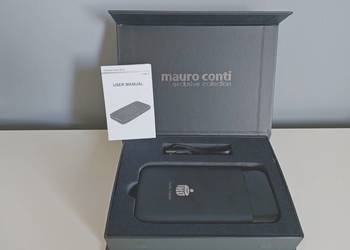 powerbank 8000 mAh, czarny elegancki, Mauro Conti, nowy