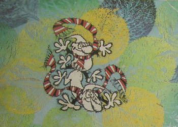 kartka pocztowa vintage Żwirek i Muchomorek_D