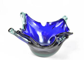Kobaltowa popielnica, Murano, Włochy, lata 70.