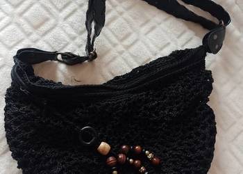 Handmade/ Szydełkowa torebka z Londynu, torba ze zdobieniem