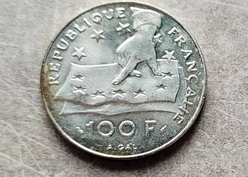 53) FRANCJA srebro - 100 Franków - 1991 r. Descartes