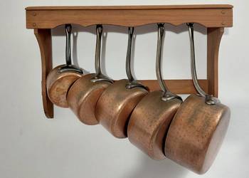 Zestaw Francuskich kutych rondli miedzianych