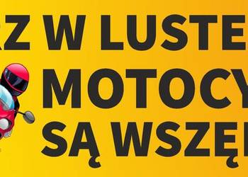 Naklejka wlepka PATRZ W LUSTERKA Motocykle są wszędzie Sport Race 20x9,6cm