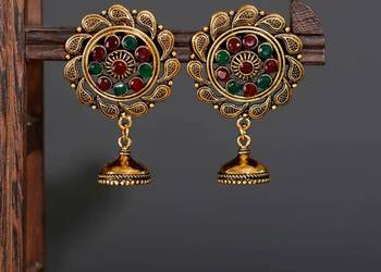 Kolczyki orientalne złoty kolor cyrkonie retro orient etno boho bohemian Kolczyki orientalne złoty kolor cyrkonie retro orient etno boho bohemian