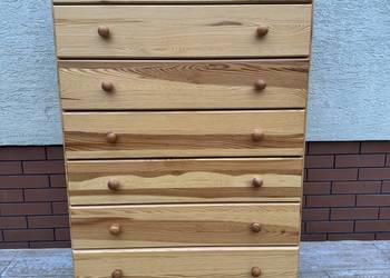 Komoda drewniana z szufladami sosnowa szafka regał