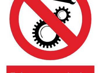 Naklejka BHP Zakaz naprawiania urządzenia w ruchu GC056