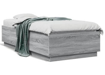 Rama łóżka szary dąb sonoma materiał drewnopochodny 75x190cm WM-3209763